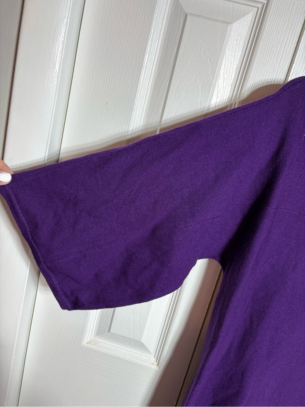 Talbots Vivid Purple Merino Wool Crewneck Sweater - Picture 3 of 3